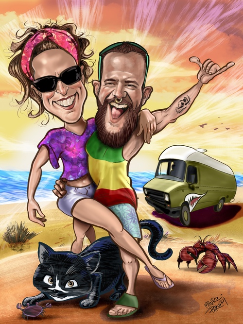 Caricatura a color