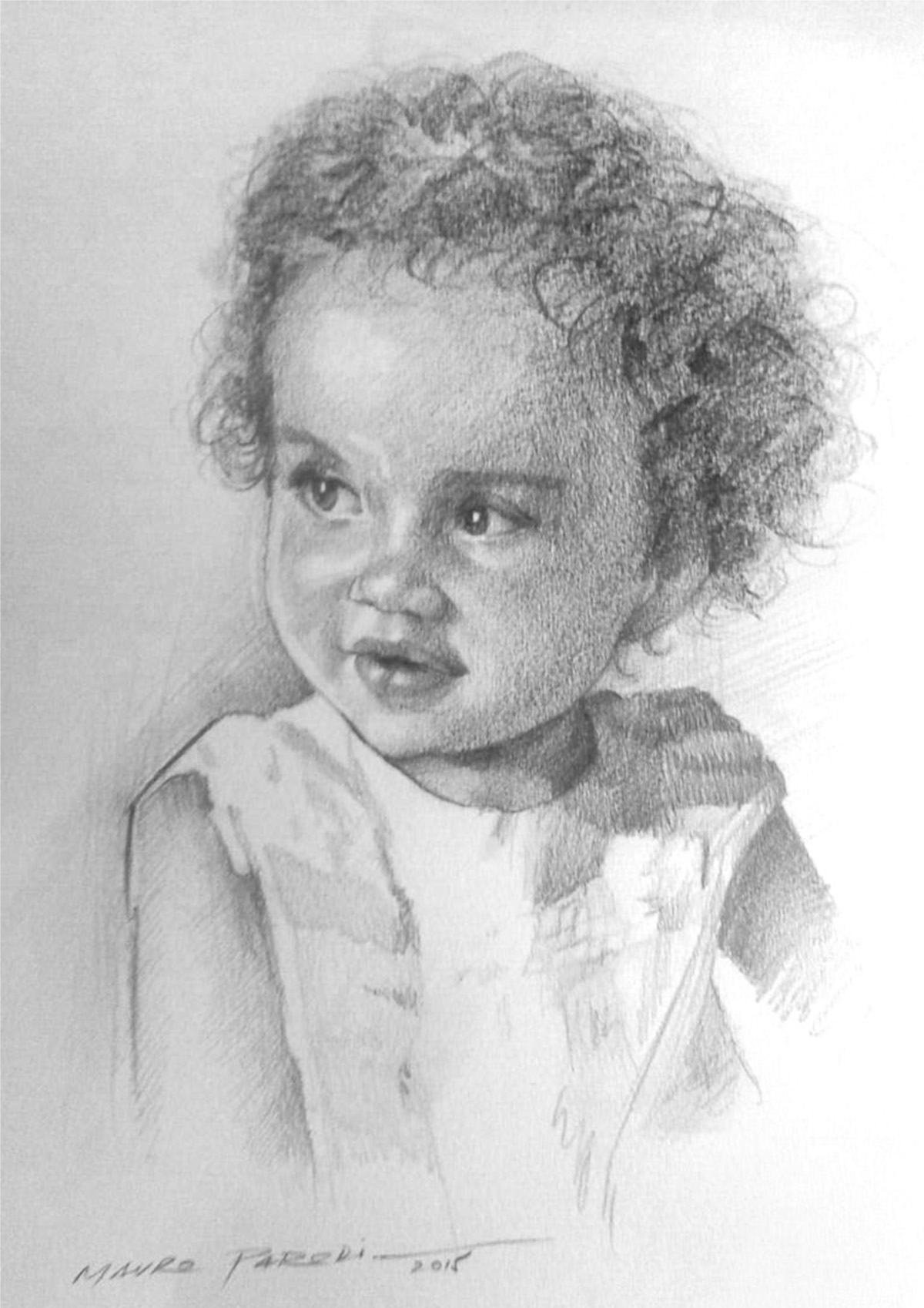 Retrato de una niña realizado por Mauro Parodi