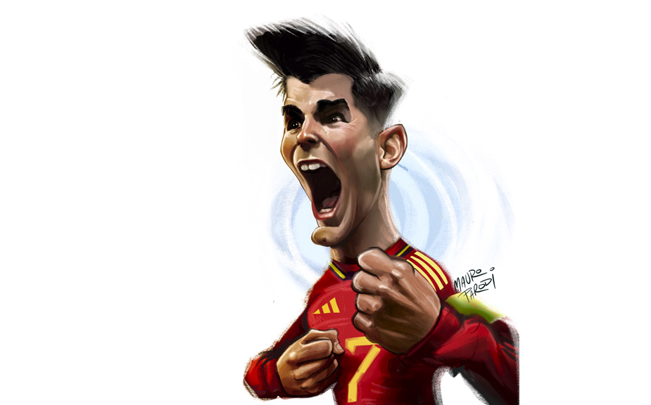 Caricatura del futbolista Álvaro Morata