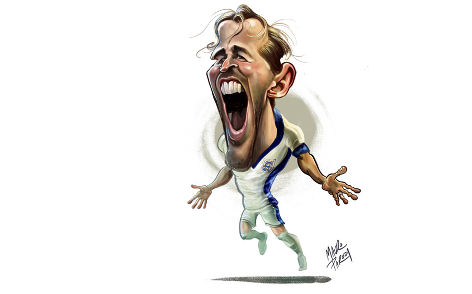 Caricatura del futbolista Harry Kane